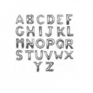 Ballon lettre argent métallique 30cm
