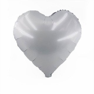 Ballon coeur blanc mylar