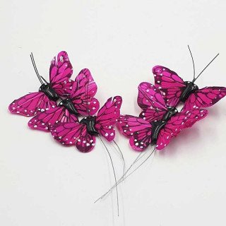 Papillon fushia sur tige X6